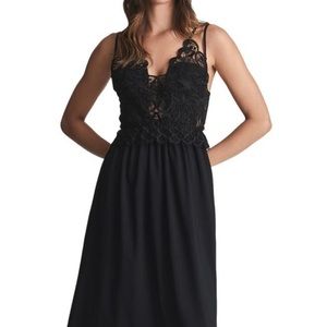 Reiss NWT Serena Lace Black Cocktail Bodice Midi Dress 12